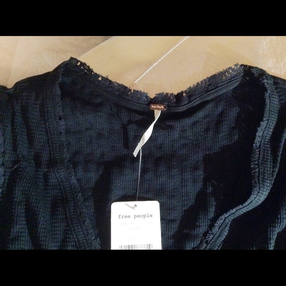 FREE PEOPLE ST JAMES Tee NWT SZ SM BLK - Picture 5 of 7